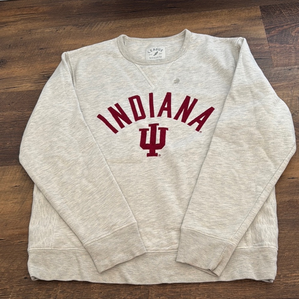 League Gray and Red Crew Neck Sweater